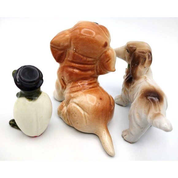 Bone China Animals Puppies Turtles Vintage Made In Japan Figures 1950s - Picture 4 of 9